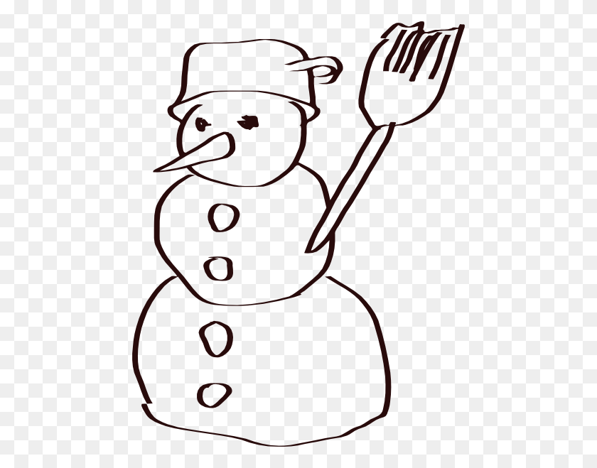 Snowman Sketch Clip Art - Snowman Head Clipart