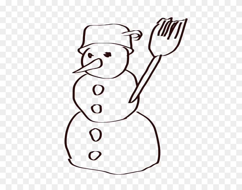 600x600 Snowman Sketch Png Clip Arts For Web - Sketch PNG