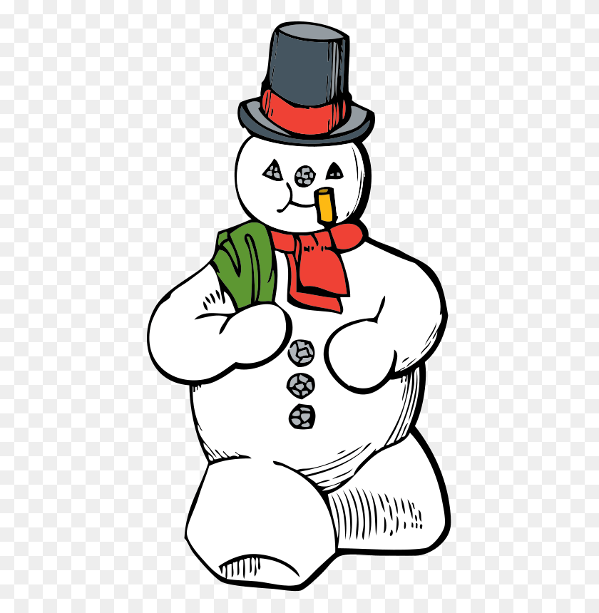 427x800 Snowman Walking Cliparts - Snowman Family Clipart