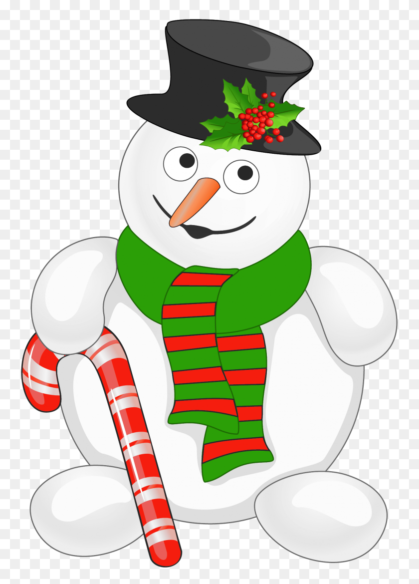 1424x2028 Snowman With Candy Cane Png - Snowman Border Clipart