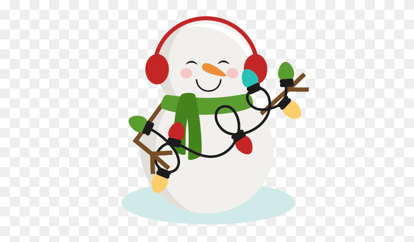 432x432 Snowman With Christmas Lights Cutting For Scrapbooking - Snowman PNG