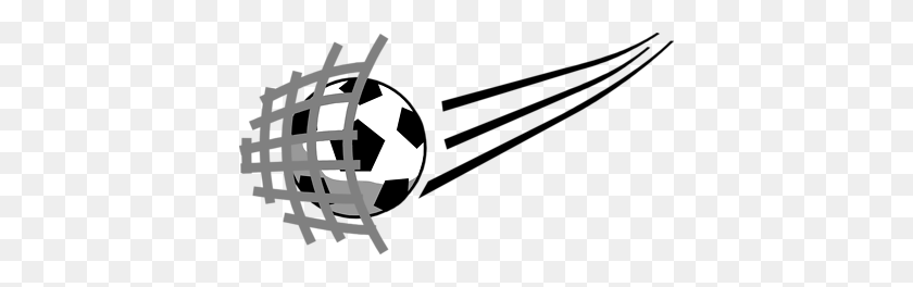 400x204 Soccer Ball And Goal Clipart - Soccer Goal Clipart