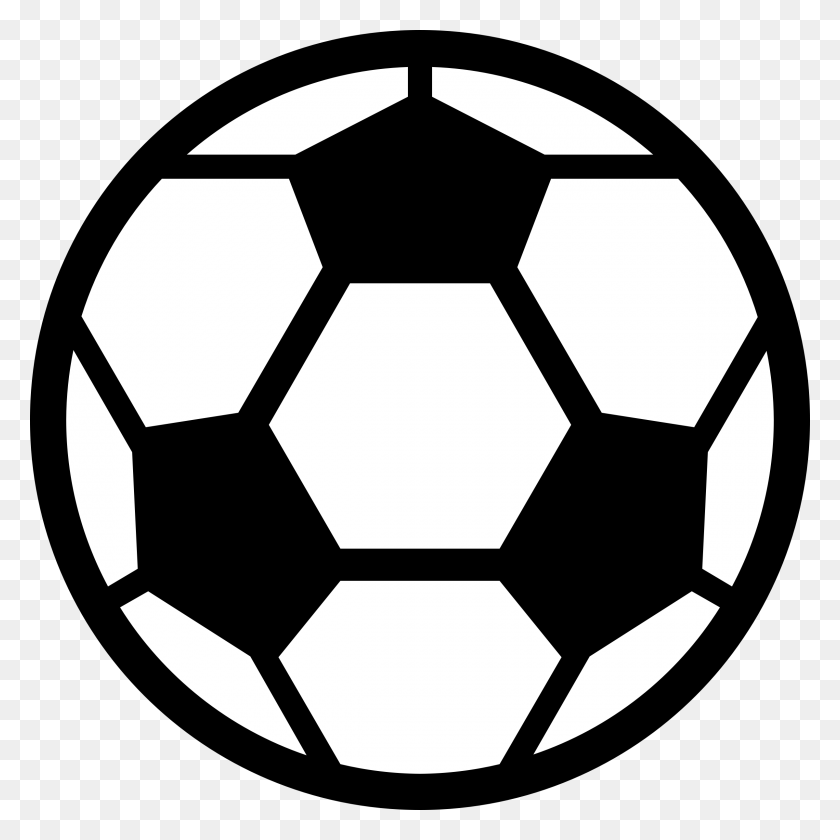 2400x2400 Soccer Ball Black And White Clip Art - Soccer Game Clipart