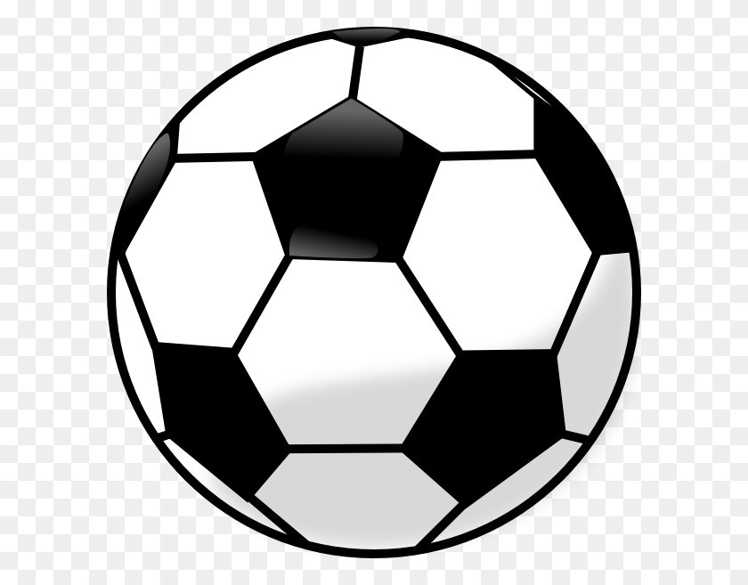 600x597 Футбольный Мяч Картинки Черный И Белый - Прыгающий Мяч Клипарт