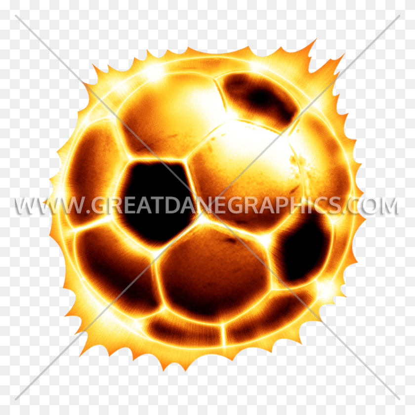 825x825 Soccer Ball Fire Production Ready Artwork For T Shirt Printing - Fire PNG Images