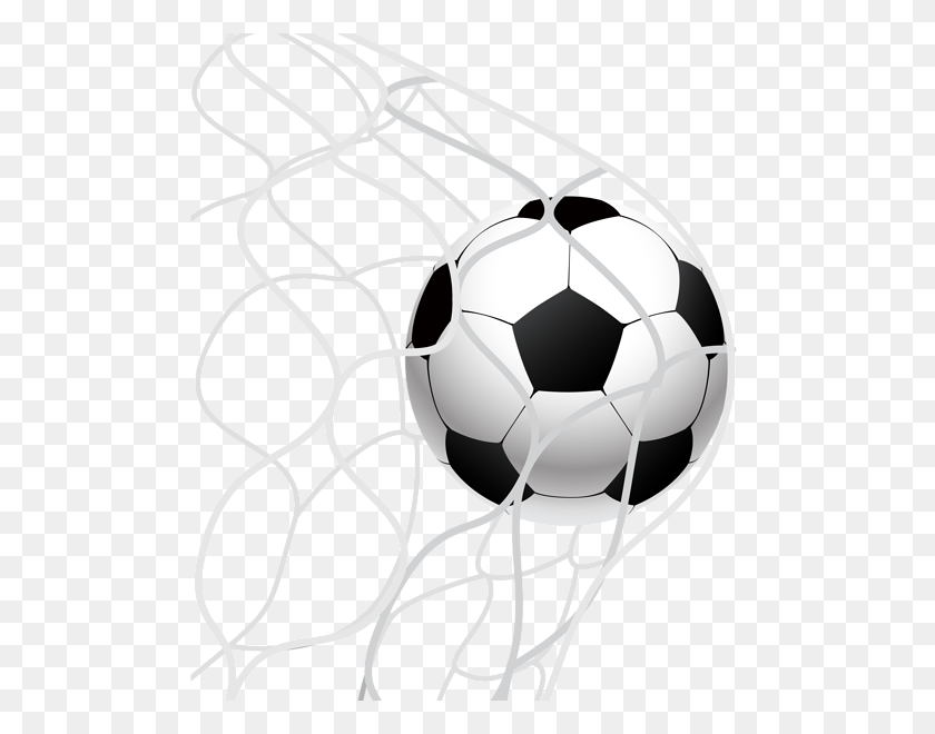 497x600 Soccer Ball Goal In A Net Png Clip Art Gallery - Net Clipart