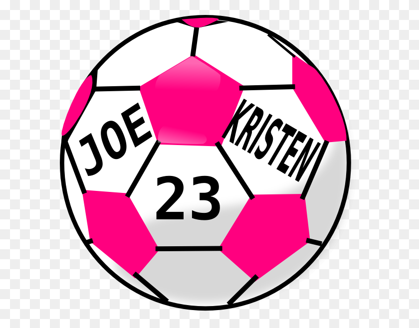 600x598 Soccer Ball With Hot Pink Hexagons Clip Art - Savage Clipart