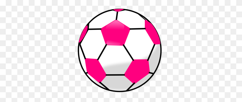 299x294 Soccer Ball With Hot Pink Hexagons Clip Art - Soccer Ball Clipart PNG
