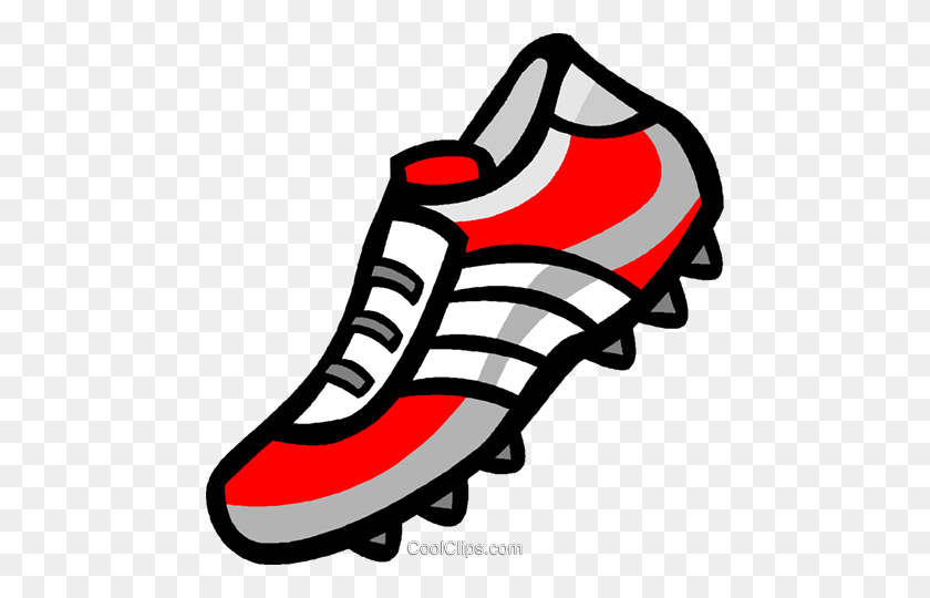 468x480 Soccer Cleat Royalty Free Vector Clip Art Illustration - Soccer Cleats Clipart