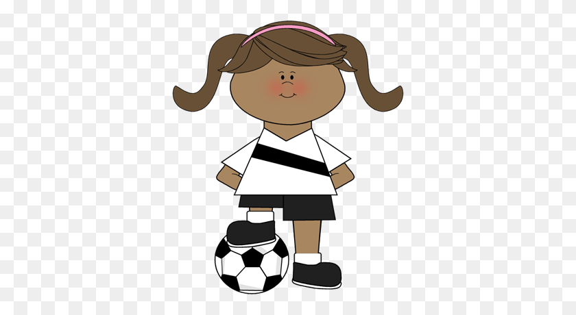 338x400 Soccer Clip Art Gt Girl - Girl Clipart