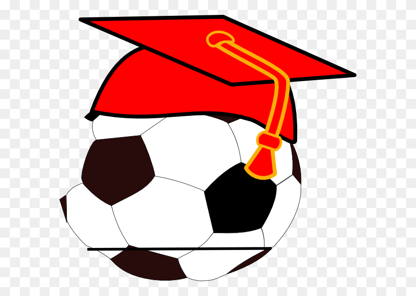600x538 Soccer Clipart Graduation - Grad Clipart