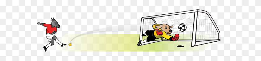 600x136 Soccer Dog Goal Png, Clip Art For Web - Soccer Goal Clip Art