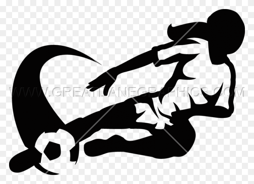 825x582 Soccer Girl Kick Slide Obra De Arte Lista Para La Producción Para La Impresión De Camisetas - Imágenes Prediseñadas De Niña Pateando Un Balón De Fútbol