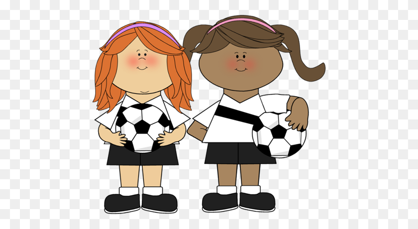 470x400 Soccer Girls Clipart - Thistle Girl Clipart