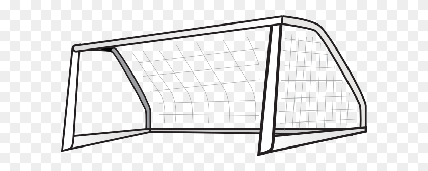 600x275 Soccer Goal Clip Art - Volleyball Clipart Black And White