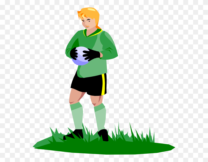 576x597 Soccer Goalie Clip Art - Playing Soccer Clipart