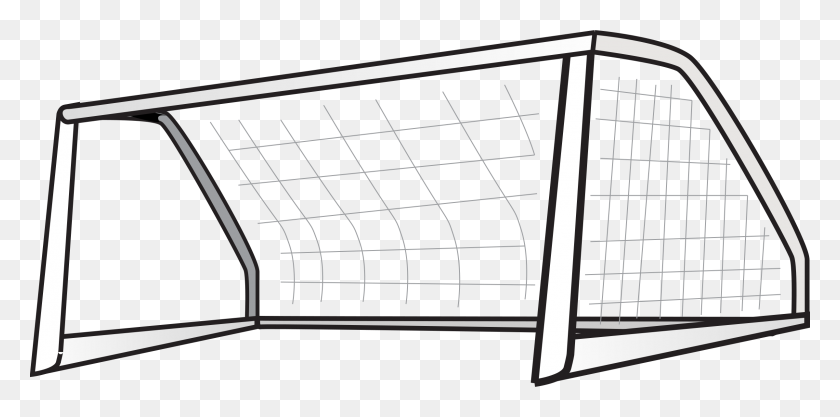 2400x1100 Soccer Net Goal Clipart - Chain Link Fence Clipart
