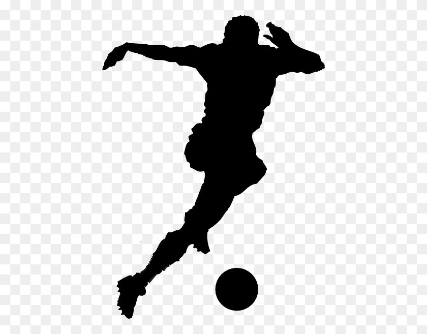 438x597 Soccer Player Black Clip Art - Soccer Player Clipart