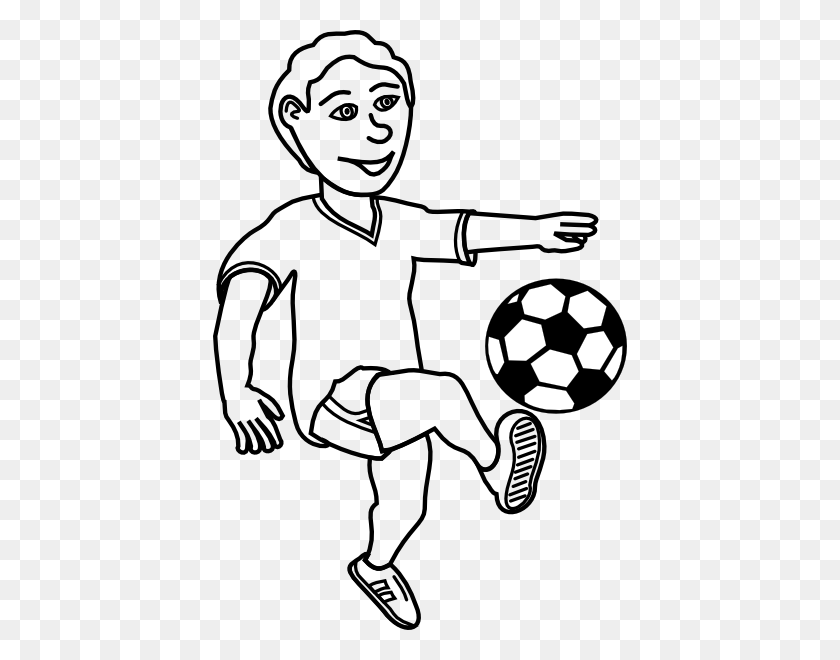 414x600 Soccer Player Outline Clip Art - Soccer Player Clipart