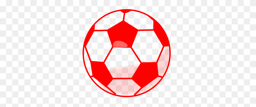 298x291 Soccerball Red Clip Art - Football Clipart No Background