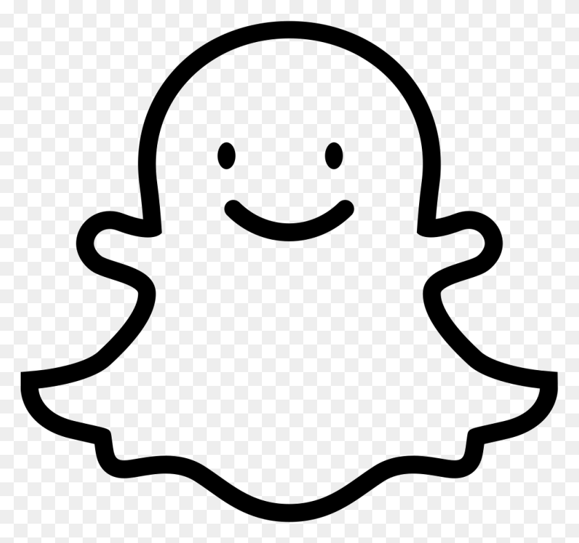 981x916 Social Logo Snapchat Outline Png - Snapchat Ghost PNG