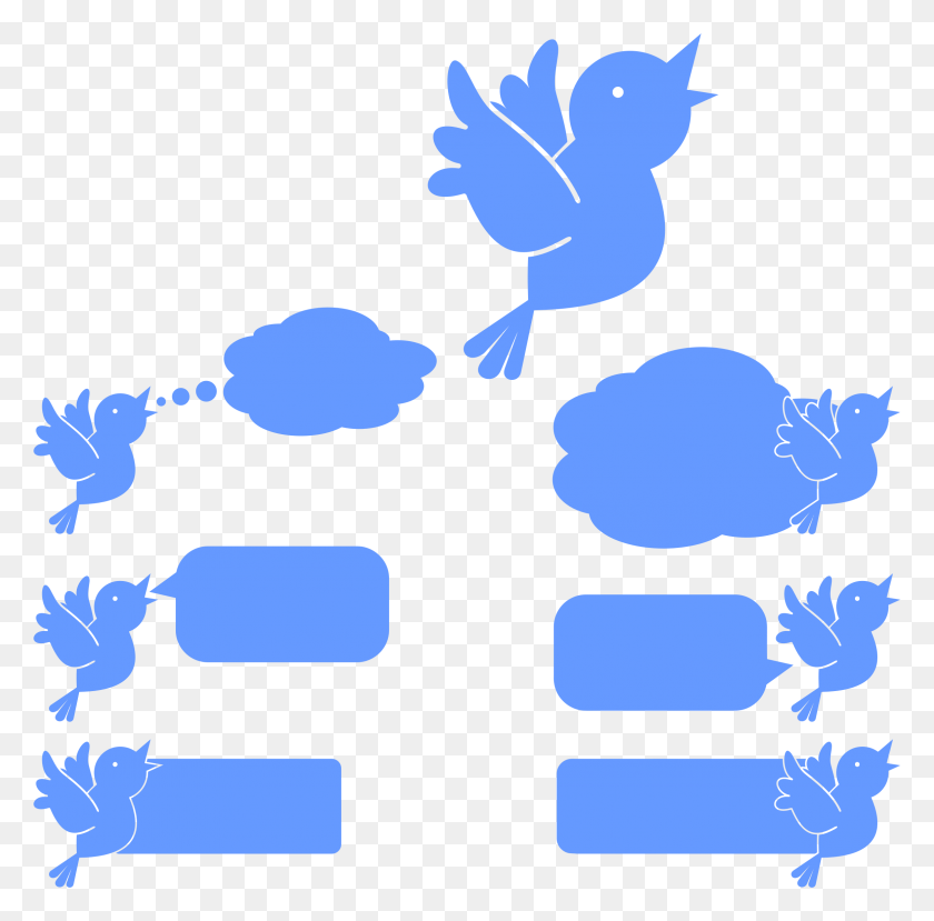 2321x2290 Social Media Blue Bird Icons Icons Png - Social Icons PNG