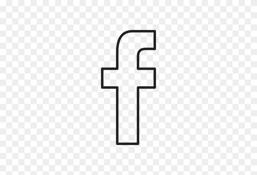 512x512 Социальные Сети Facebook Контур Черный Значок - Логотип Facebook Белый Png