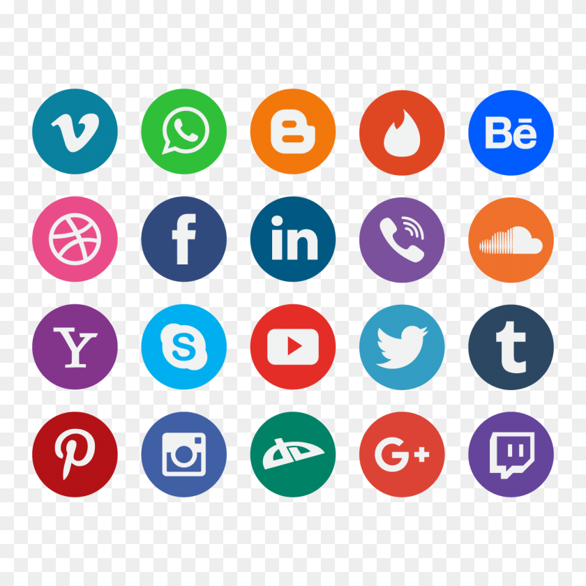 1200x1200 Social Media Icon Vector Free Graphic Collection Free Vector - Social Media PNG