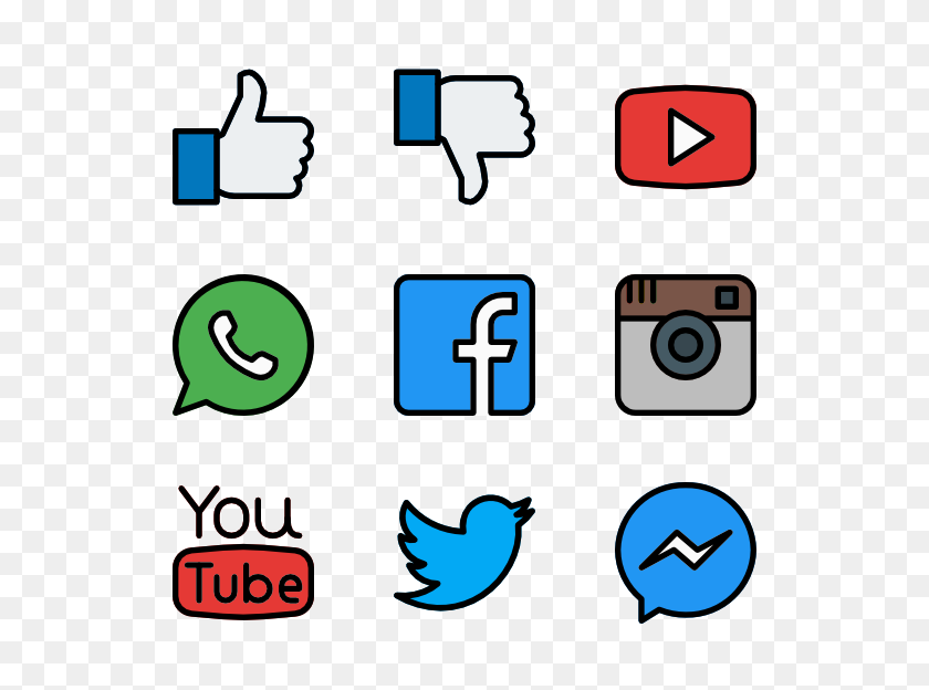 600x564 Social Media Icons Icon Packs - Social Media Icons PNG