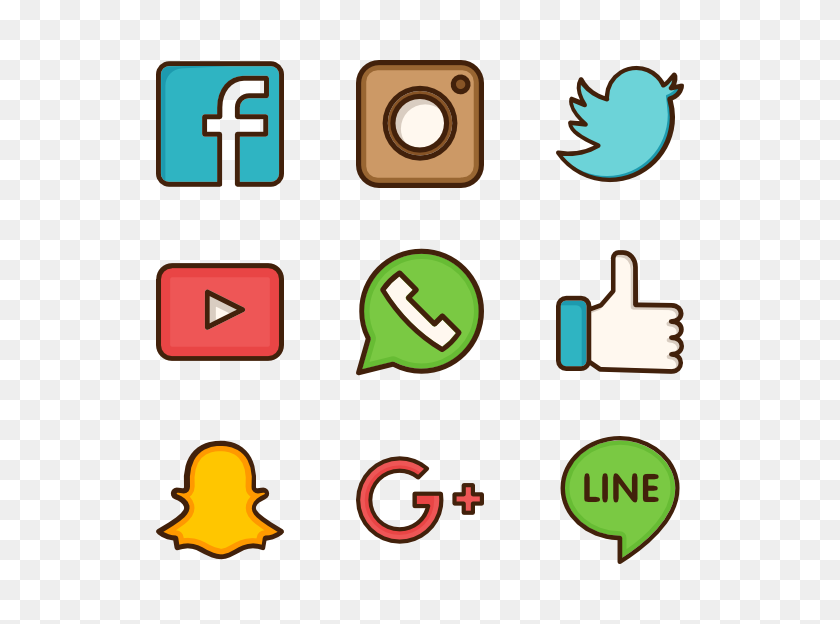 600x564 Social Media Icons Png Transparent Social Media Icons Images - Social Media Icons PNG Transparent