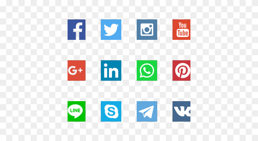 400x400 Social Media Icons Vector Free Download - Free Social Media Icons PNG