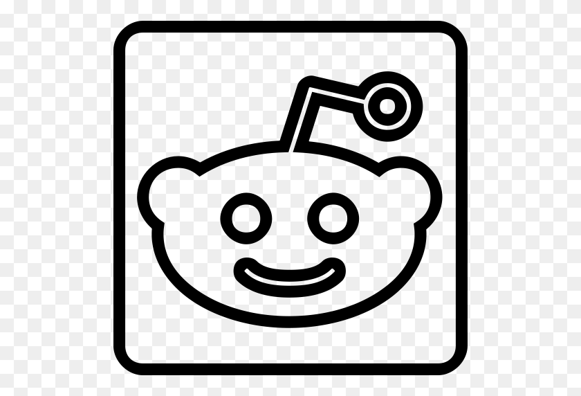 512x512 Redes Sociales Reddit Icono De Contorno - Reddit Png