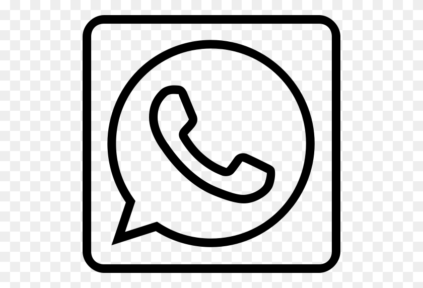 512x512 Redes Sociales Icono De Contorno De Whatsapp - Whatsapp Png