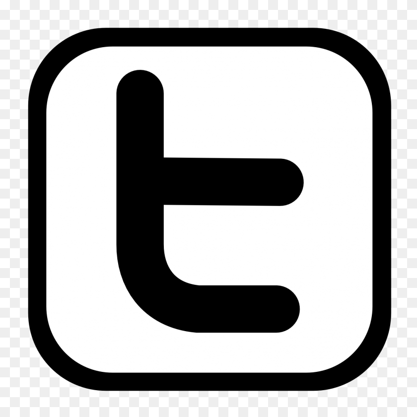 1331x1331 Socialmedia - Logotipo De Twitter En Blanco Y Negro Png