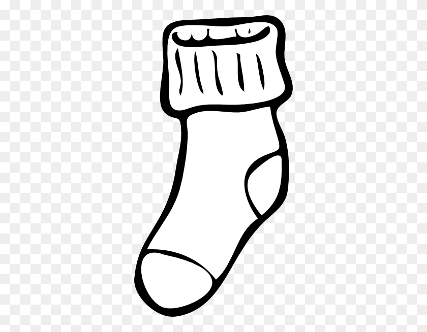 312x594 Sock Clip Art - Socks Clipart Black And White