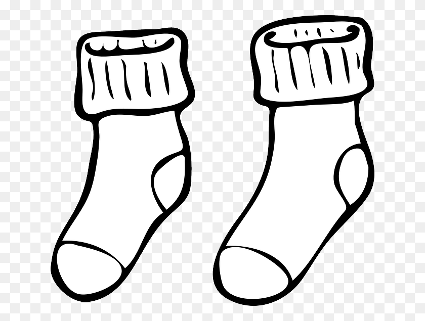 640x575 Socks Clip Art - Pajamas Clipart Black And White