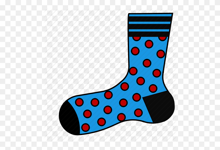 512x512 Socks Clipart Polka Dot Sock - Polka Dot PNG