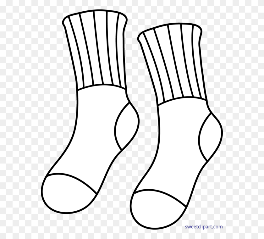 579x700 Socks Lineart Clip Art - Rain Boots Clipart Black And White