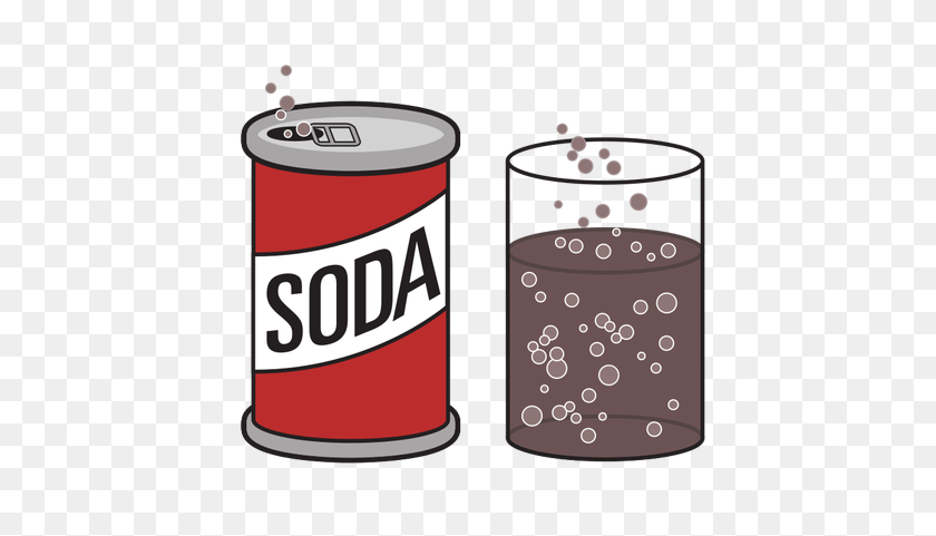 500x421 Soda Can And A Glass - Pop Can Clipart
