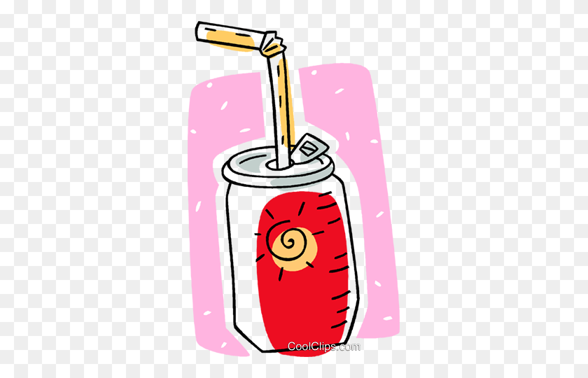 303x480 Soda Can With Straw Royalty Free Vector Clip Art Illustration - Soda Pop Clipart