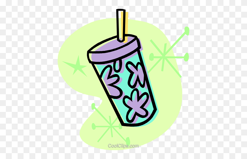 448x480 Soft Drink With Straw Royalty Free Vector Clip Art Illustration - Soft Clipart