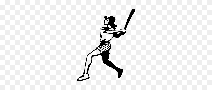 300x300 Softball Stickers And Decals - Softball Batter Clipart