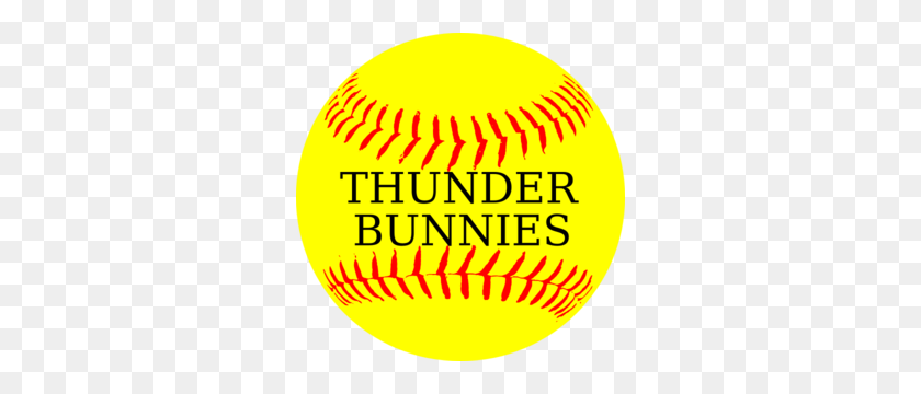 300x300 Softball Yellow Thunder Bunnies Clip Art - Thunder And Lightning Clipart