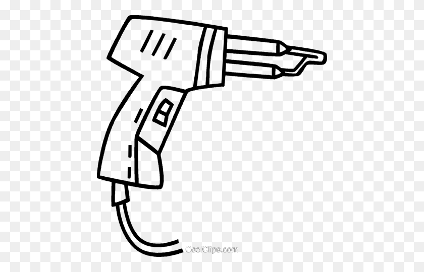 456x480 Soldering Gun Royalty Free Vector Clip Art Illustration - Gun Clipart Black And White