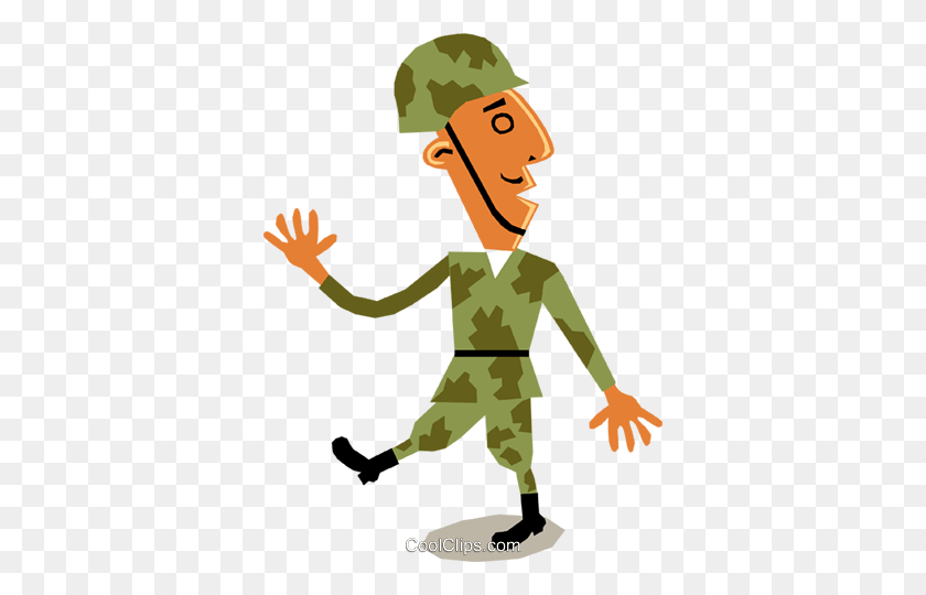 362x480 Soldier Marching Royalty Free Vector Clip Art Illustration - Civil War Clipart