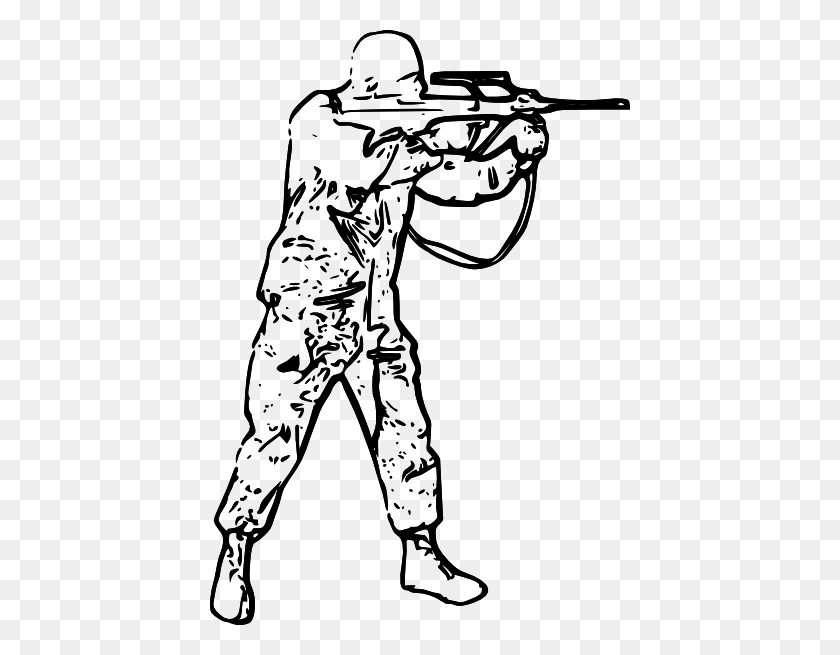 420x595 Soldier Silhouette Clip Art Free Vector - Soldier Clipart Black And White