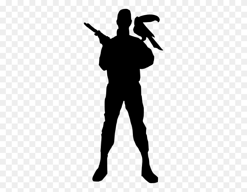 270x593 Soldier With Bird Clip Art - Soldier Clipart Black And White