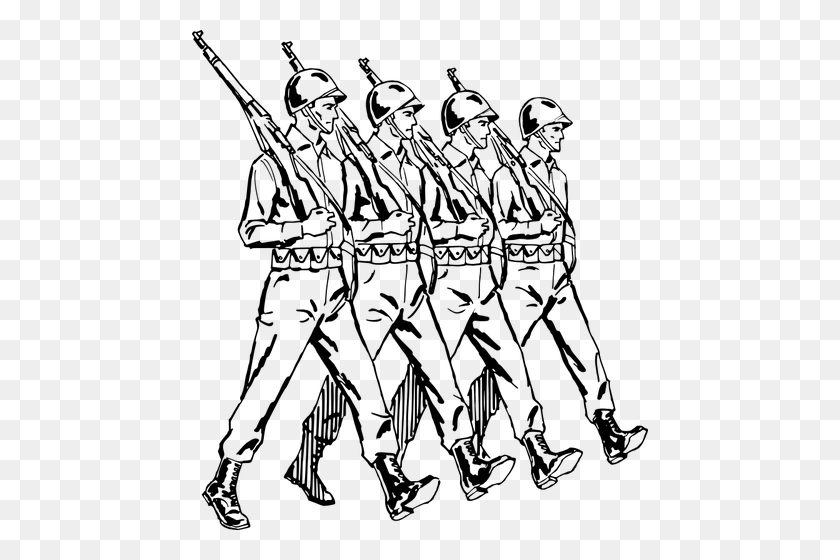 456x500 Soldiers Marching Clipart - Civil War Soldier Clipart
