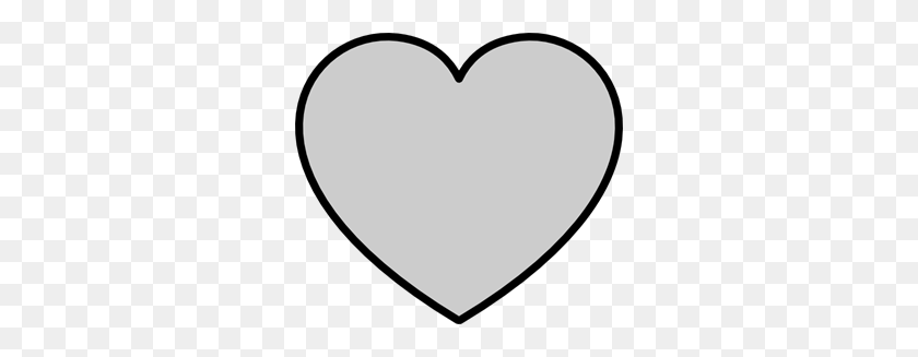 300x267 Сплошное Серое Сердце С Черным Контуром Png Картинки Для Интернета - Сердечный Приступ Клипарт