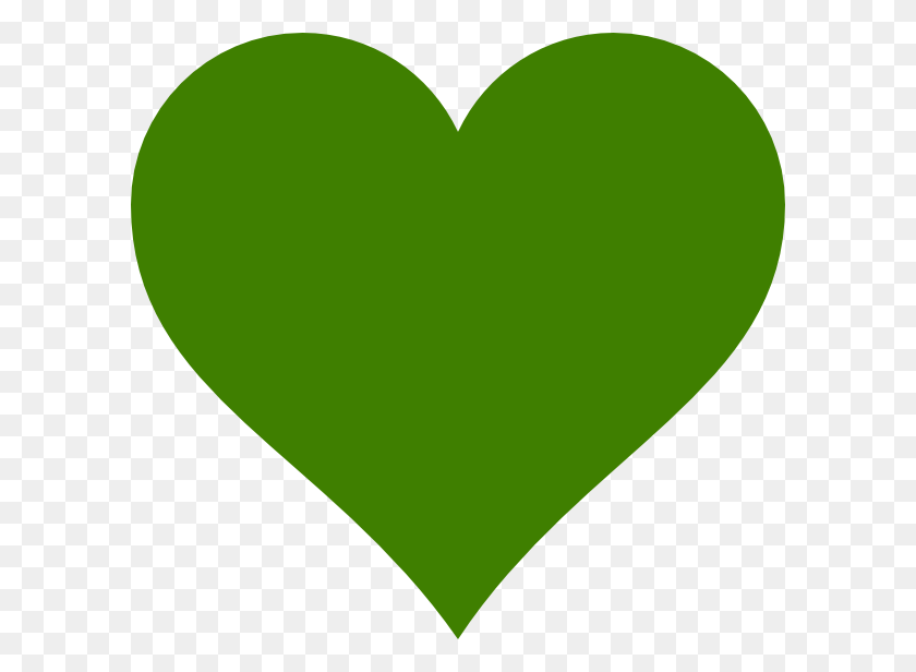 600x556 Сплошное Зеленое Сердце Картинки - Сплошной Клипарт